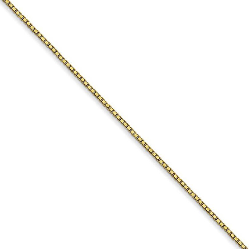 0.8mm 10k Yellow Gold Classic Box Chain Necklace, 16 Inch